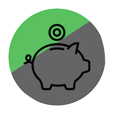 Ein Icon eines Sparschweins, dass die 0 € Anzahlung symbolisiert