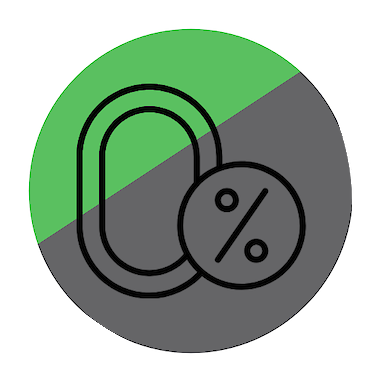 Ein Icon 0%, dieses die 0% MwSt. symbolisiert